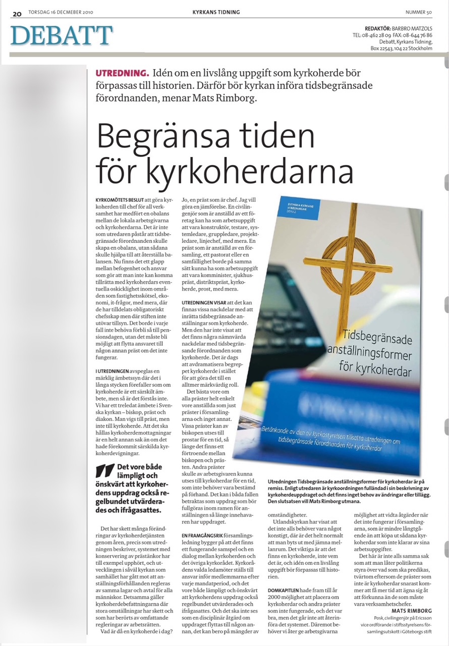 Begränsa kyrkoherdarna