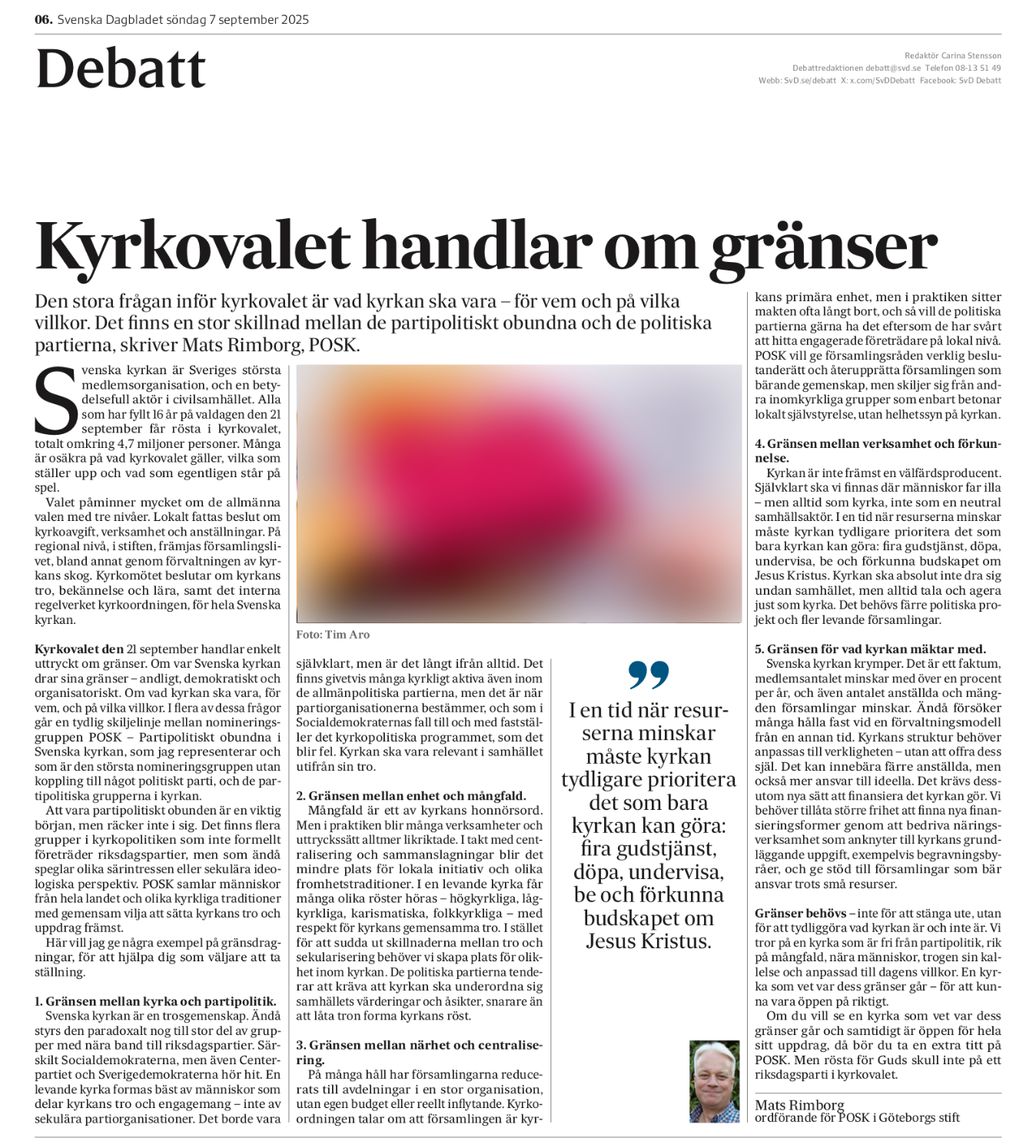 Kyrkovalet handlar om gränser blurrad